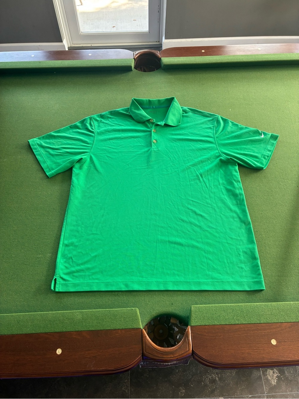 Nike Dri-FIT Players Modern Fit Polo Green Short Sleeve Golf Shirt Button Summer